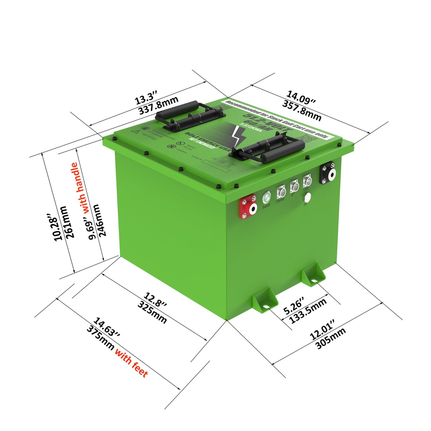 Bolt Energy 51V 60AH Lithium Square Battery
