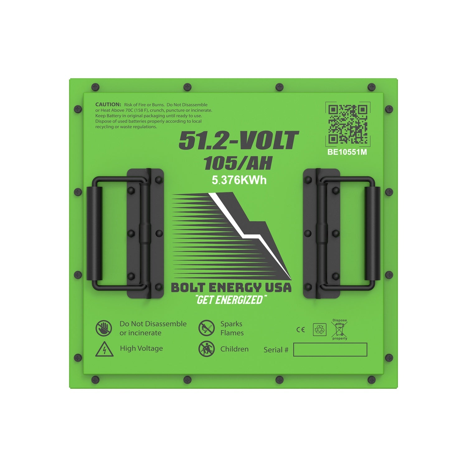 Bolt Energy 51V 105AH Square Heated Lithium Battery