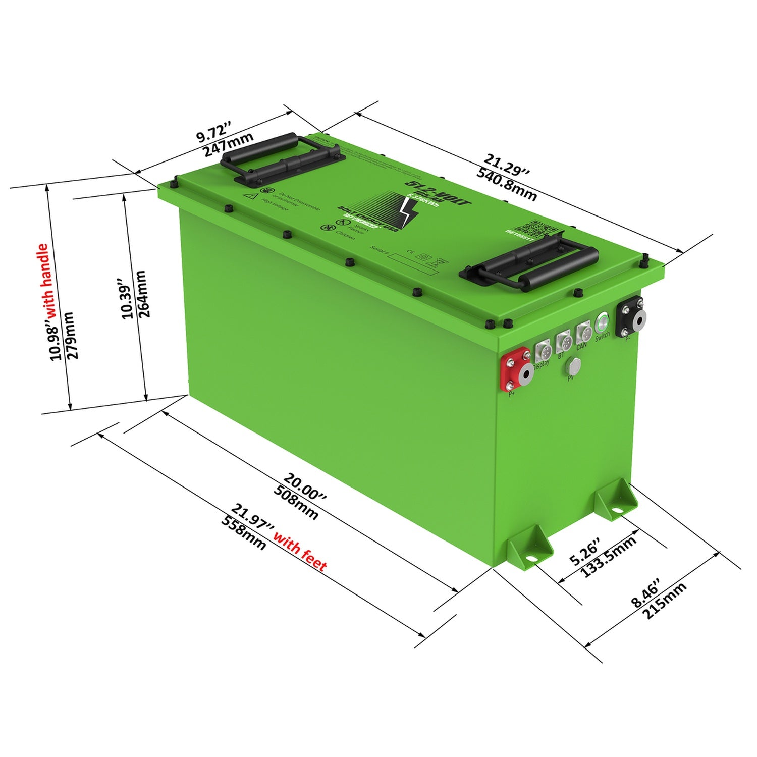 Bolt Energy 51V 105AH Thin Heated Lithium Battery