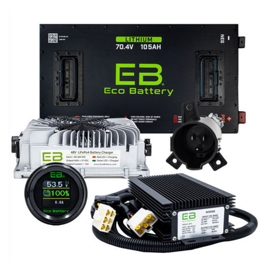 Eco Battery 70V - 105AH Gen3 Lithium Battery Combo - EZGO RXV w/Plastic Battery Tray