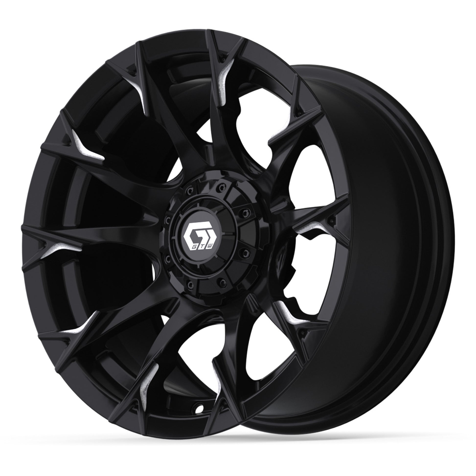 14″ GTW® Diablo Gloss Black with Machined Accents Wheel