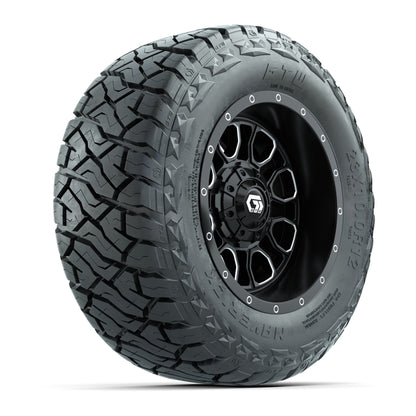 GTW Volt Black/Machined 12 in Wheels with 23x10.00-R12 Maverick All-Terrain Tires – Full Set