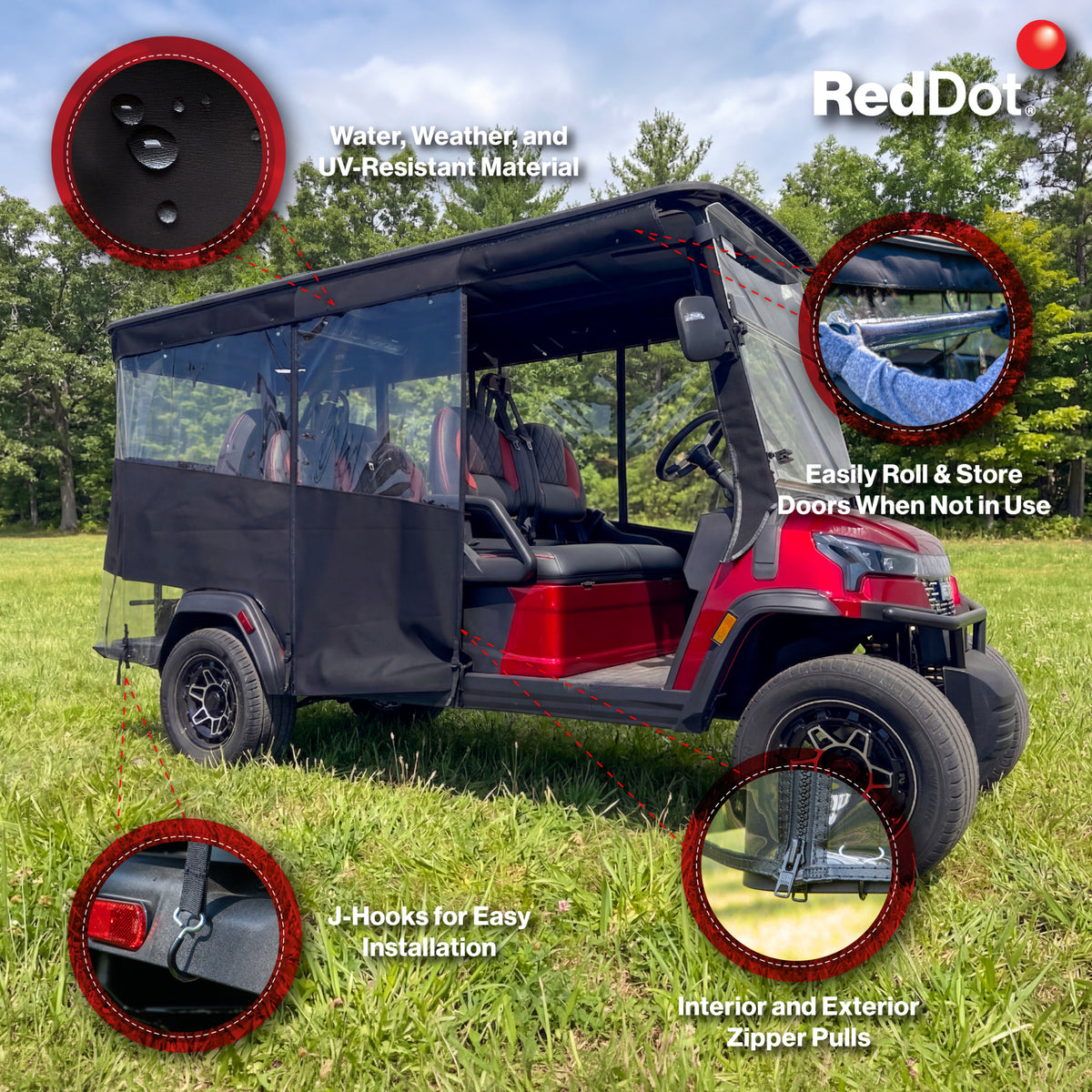 RedDot 6-Passenger Black Track Style Enclosure with Black Valance for ICON i60LX (Years 2026-Up)