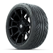 GTW® Diablo Gloss Black/Machined 15 in Wheels with 215/40-R1 - 3/4 view