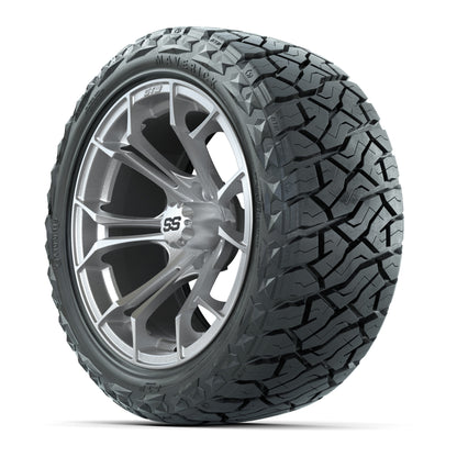 GTW Spyder Silver/Machined 15 in Wheels with 23x10.00-R15 Maverick All-Terrain Tires – Full Set