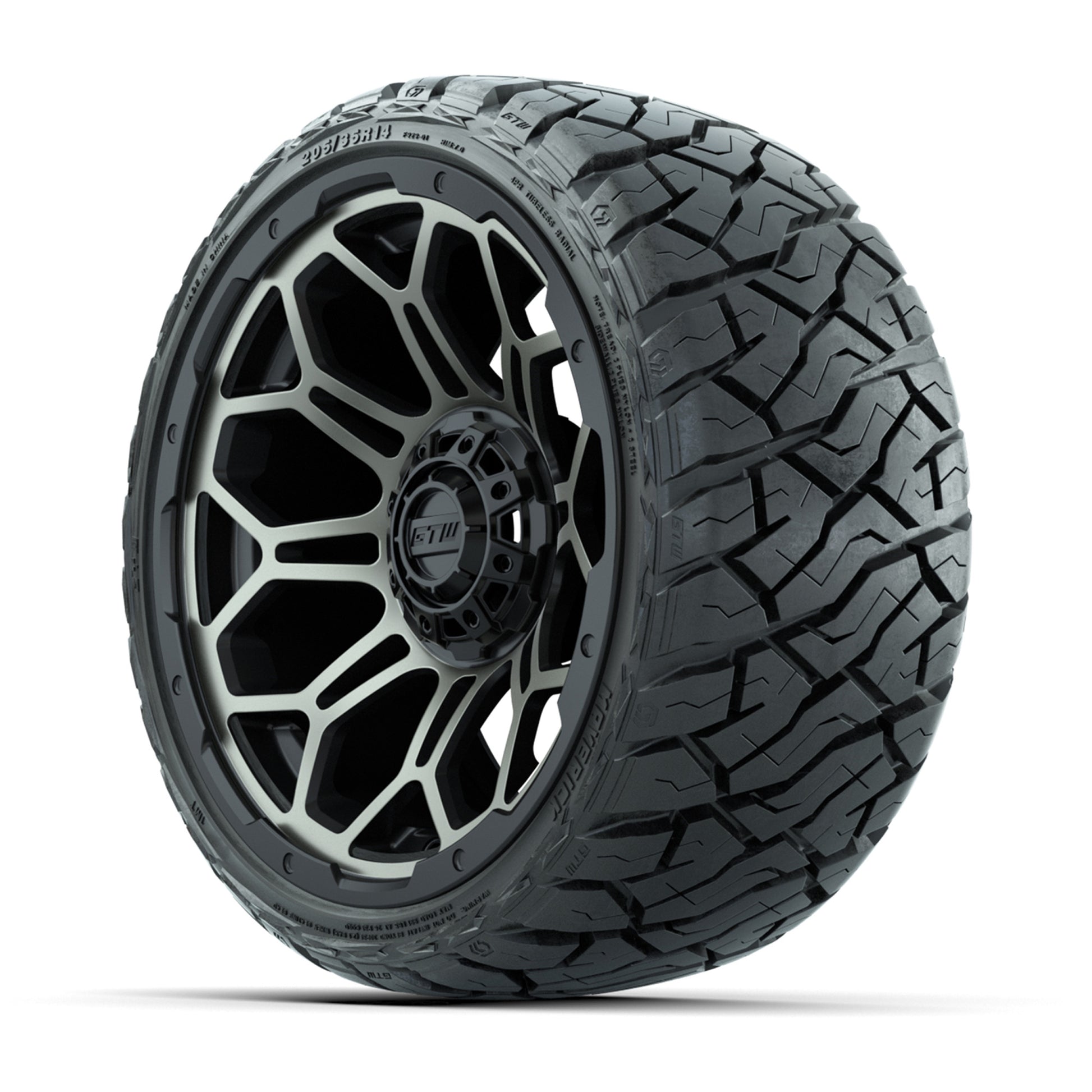 GTW Bravo Bronze 14 in Wheels with 205/35-R14 Maverick Low-P - 3/4 view