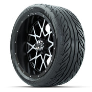 Set of (4) 14 in GTW Vortex Wheels with 225/30-14 Mamba Stre - 3/4 view