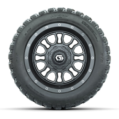GTW® Volt Gunmetal 12 in Wheels with 20X10-12 Nomad Steel Belt Radial All-Terrain Tires – Full Set