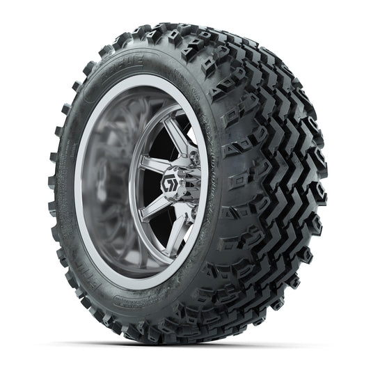 GTW Reaper Chrome 14 in Wheels with 23X10-R14 Rogue All-Terrain Tires – Full Set