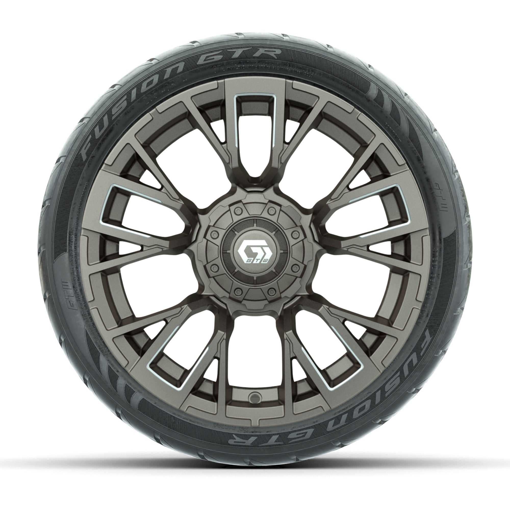 GTW® Vandal Satin Bronze/Machined 14 in Wheels with 205/40-R - 3/4 view