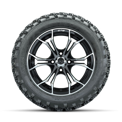 GTW Spyder Machined/Black 14 in Wheels with 23x10.00-14 Rogu - front view
