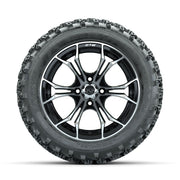GTW Spyder Machined/Black 14 in Wheels with 23x10.00-14 Rogu - front view