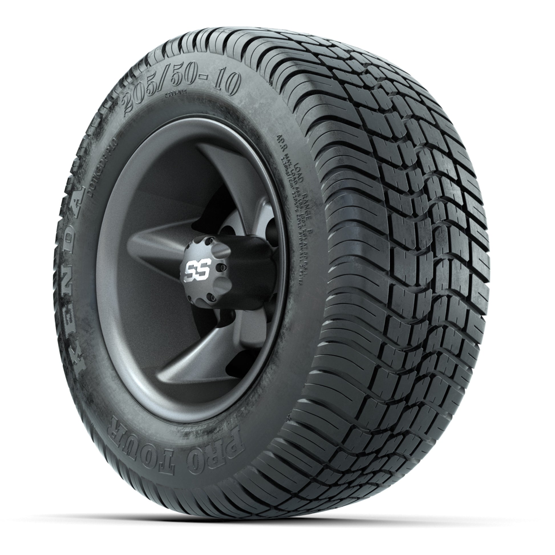 GTW Godfather Matte Gray 10 in Wheels with 205/50-10 Kenda Pro Tour Street Tires – Full Set