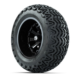 GTW Assault Gloss Black 14 in Wheels with 23X10-14 Predator All-Terrain Tires – Full Set