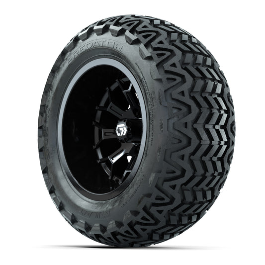 GTW Assault Gloss Black 14 in Wheels with 23X10-14 Predator All-Terrain Tires – Full Set