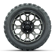 Set of (4) 14 in GTW Bravo Wheels with 23x10-14 GTW Nomad Al - front view