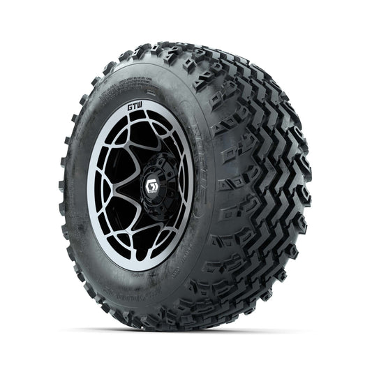 GTW® Nexus Black/Silver 12 in Wheels with 23X10.00-12 Rogue All-Terrain Tires – Full Set