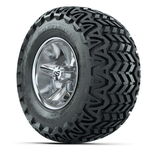 GTW Godfather Chrome 10 in Wheels with 20x10-10 Predator All-Terrain Tires – Full Set