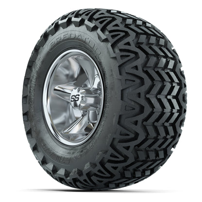 GTW Godfather Chrome 10 in Wheels with 20x10-10 Predator All-Terrain Tires – Full Set