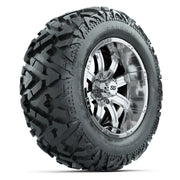 GTW Tempest Chrome 14 in Wheels with 25x10-14 Barrage Mud Tires – Full Set