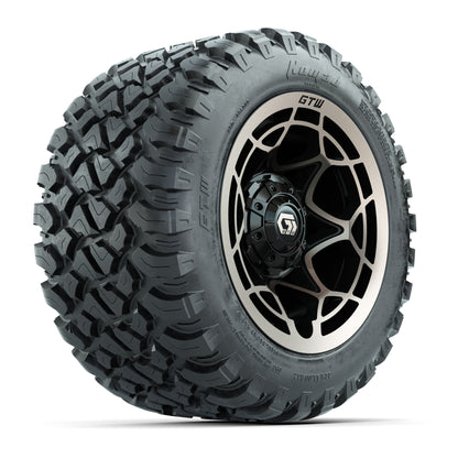 GTW® Nexus Black with Bronze Face 12 in Wheels with 22X11-R12 Nomad Steel Belt Radial All-Terrain Tires – Full Set