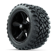 GTW® Godfather Black 14 in Wheels with 23X10-R14 Nomad Steel - 3/4 view