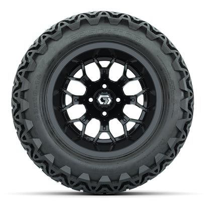 GTW Assault Gloss Black 14 in Wheels with 23X10-14 Predator All-Terrain Tires – Full Set