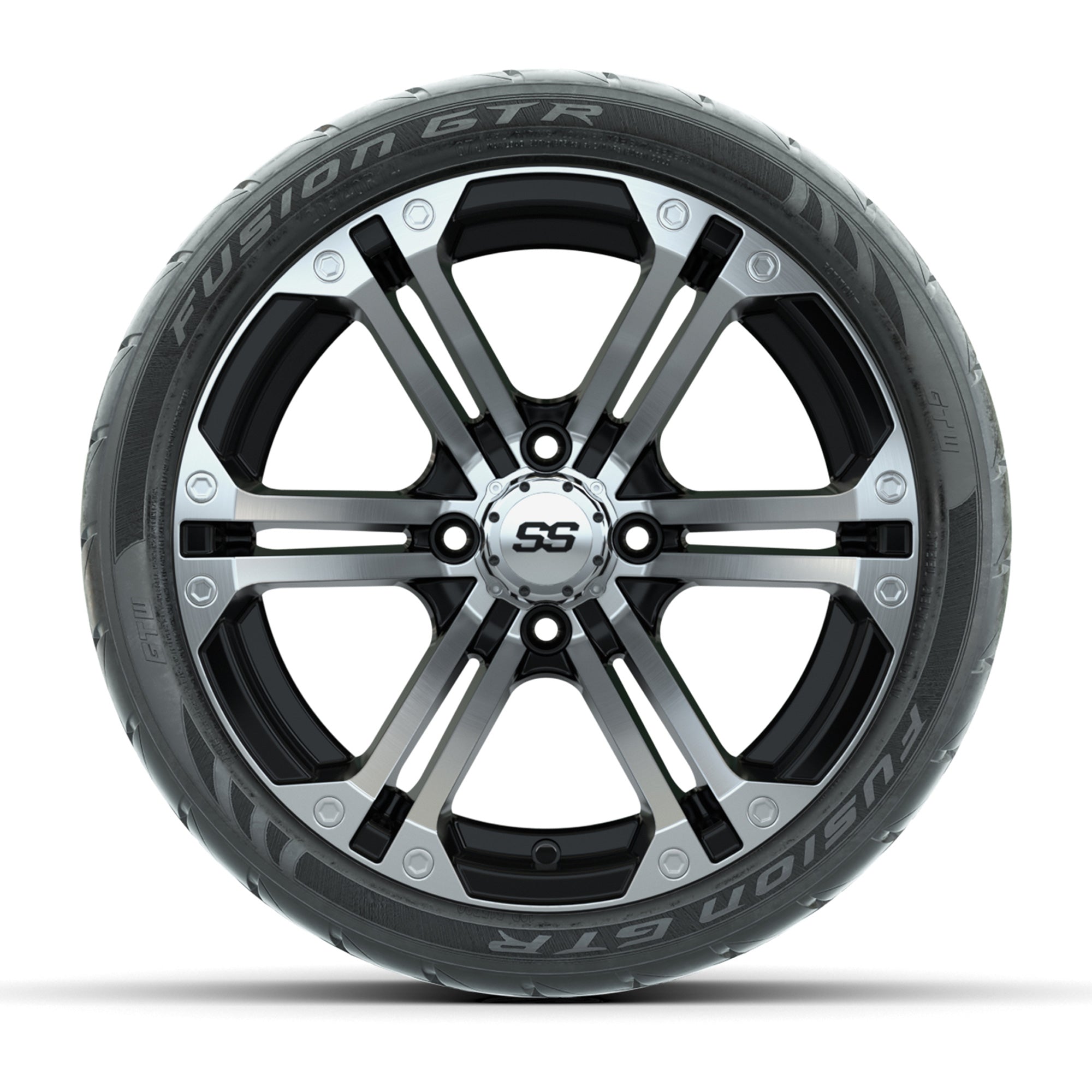 14" GTW Specter Machined/Black Wheels with Fusion GTR S - 3/4 view