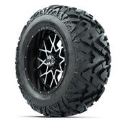 GTW Vortex Matte Black/Machined 14 in Wheels with 25x10-14 B - 3/4 view