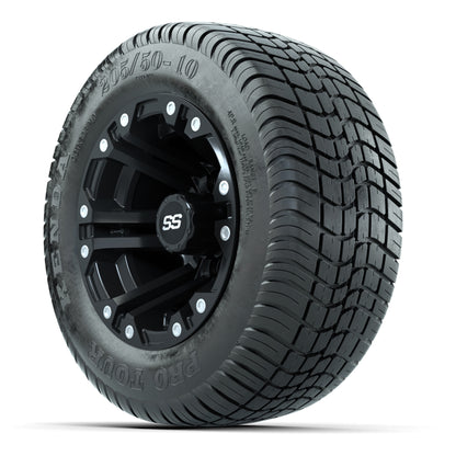 GTW Specter Matte Black 10 in Wheels with 205/50-10 Kenda Pro Tour Street Tires – Full Set