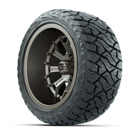 GTW Assault Matte Bronze 14 in Wheels with 23X10-R14 Maverick Steel Belted Radial All-Terrain Tires – Full Set