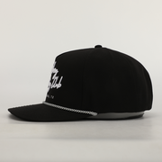 Cursive Roped Hat Black