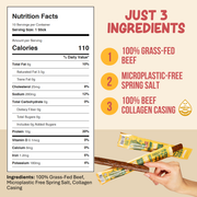 Plain Beef Meat Sticks - 100% Grass-Fed & Finished