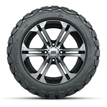 GTW Specter Black and Machined Wheels with 22in Timberwolf M - front view