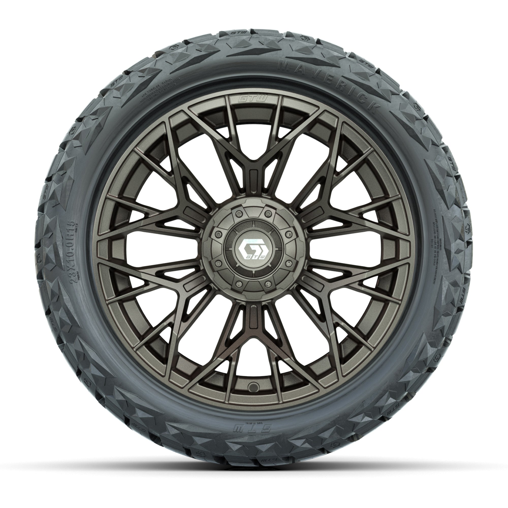 GTW Stellar Matte Bronze 15 in Wheels with 23x10.00-R15 Maverick All-Terrain Tires – Full Set