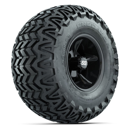 GTW Godfather Black 10 in Wheels with 22x11-10 Predator All-Terrain Tires – Full Set