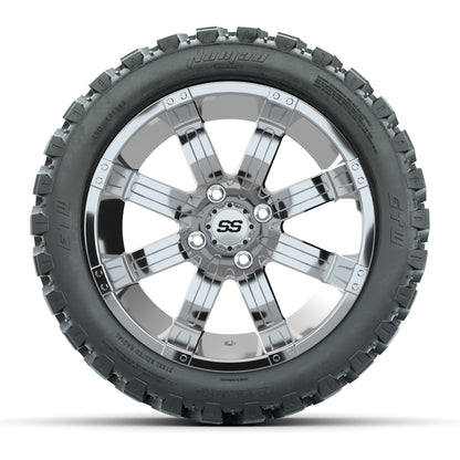 GTW® Tempest Chrome 14 in Wheels with 23X10-R14 Nomad Steel  - front view