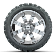 GTW® Tempest Chrome 14 in Wheels with 23X10-R14 Nomad Steel  - front view
