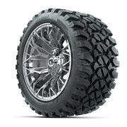 Set of (4) 14 in GTW® Stellar Chrome Wheels with 23x10-R14 N - 3/4 view