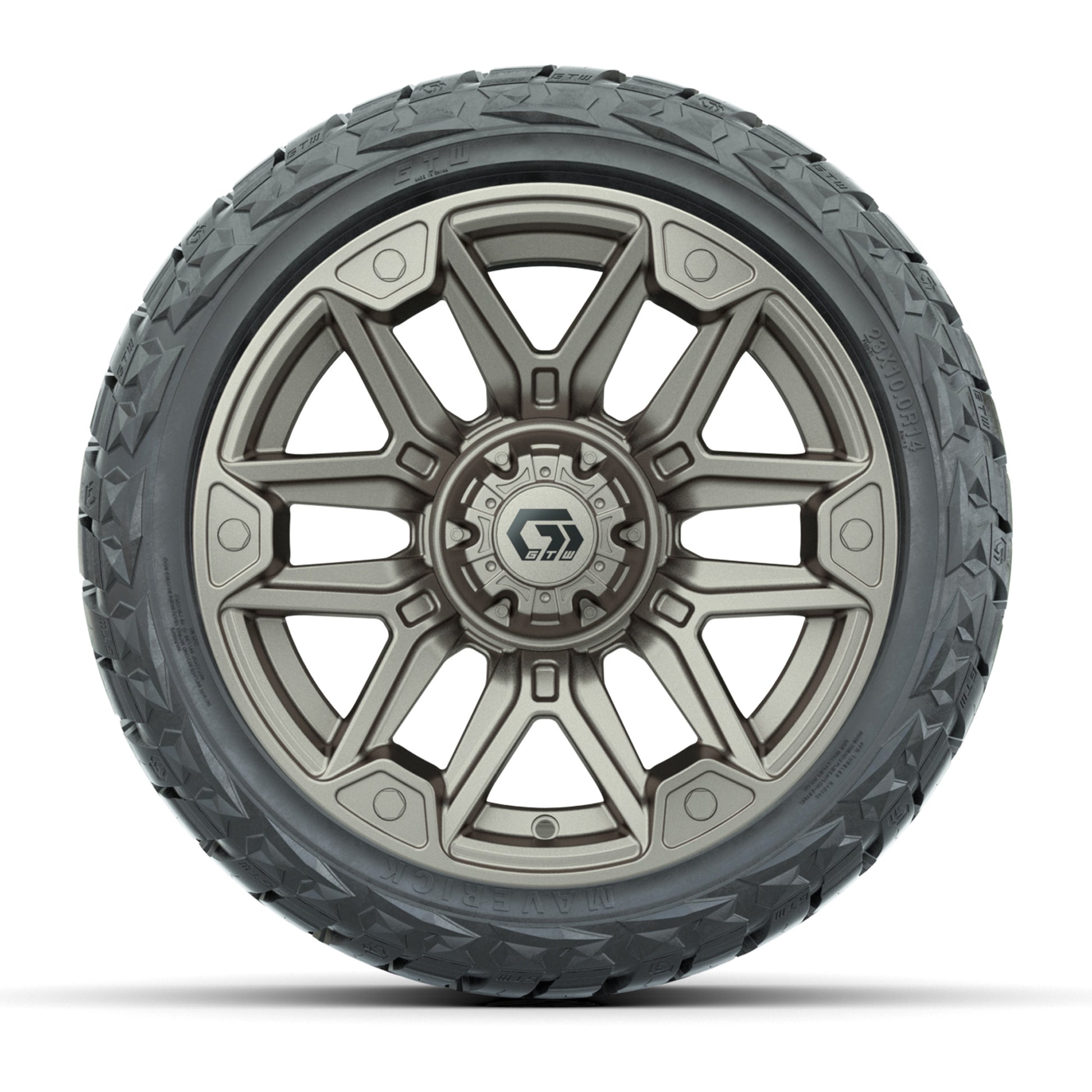 GTW Graffiti Satin Bronze/Black 14 in Wheels with 23x10.00-R - front view