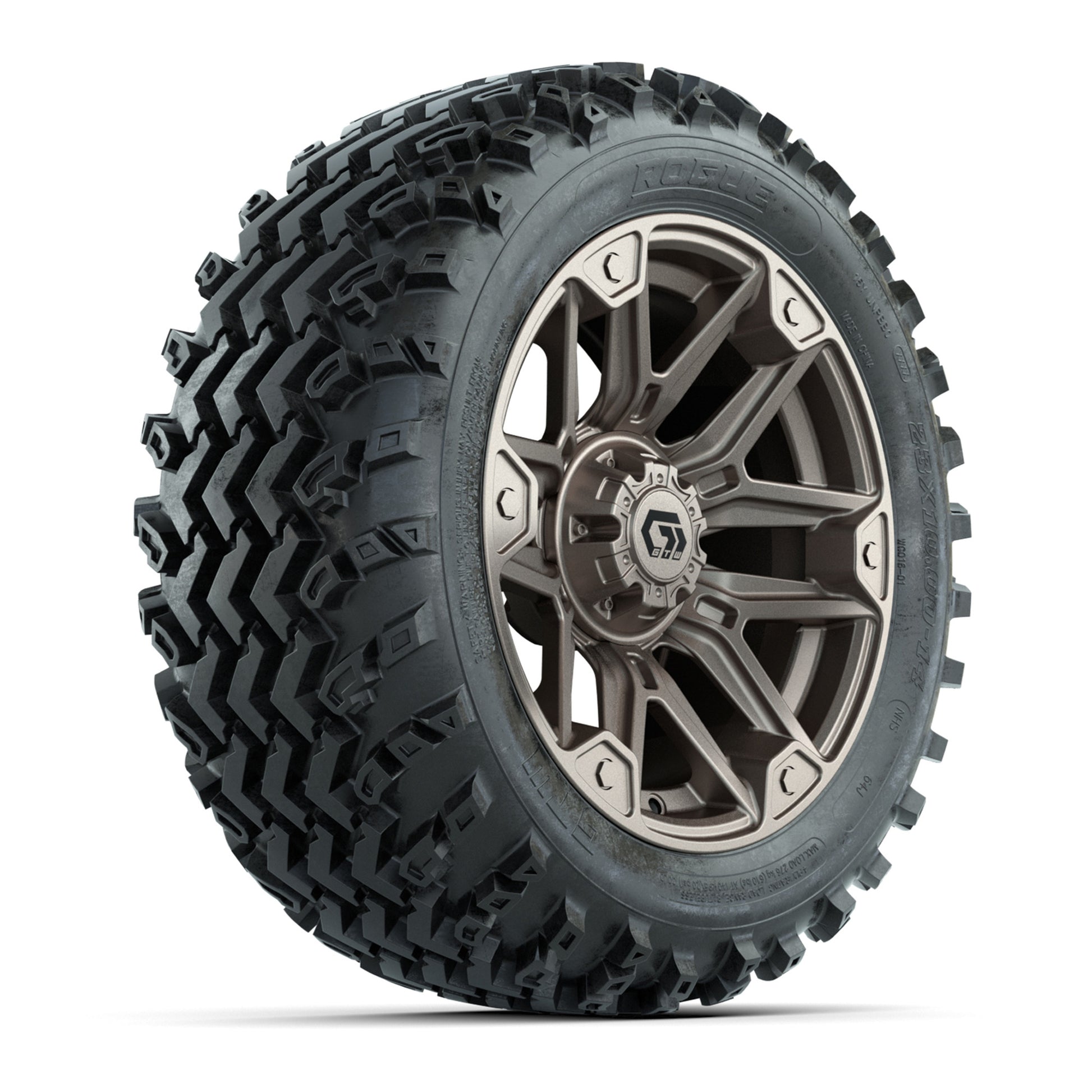 GTW® Graffiti Bronze/Black 14 in Wheels with 23X10-14 Rogue All-Terrain Tires – Full Set