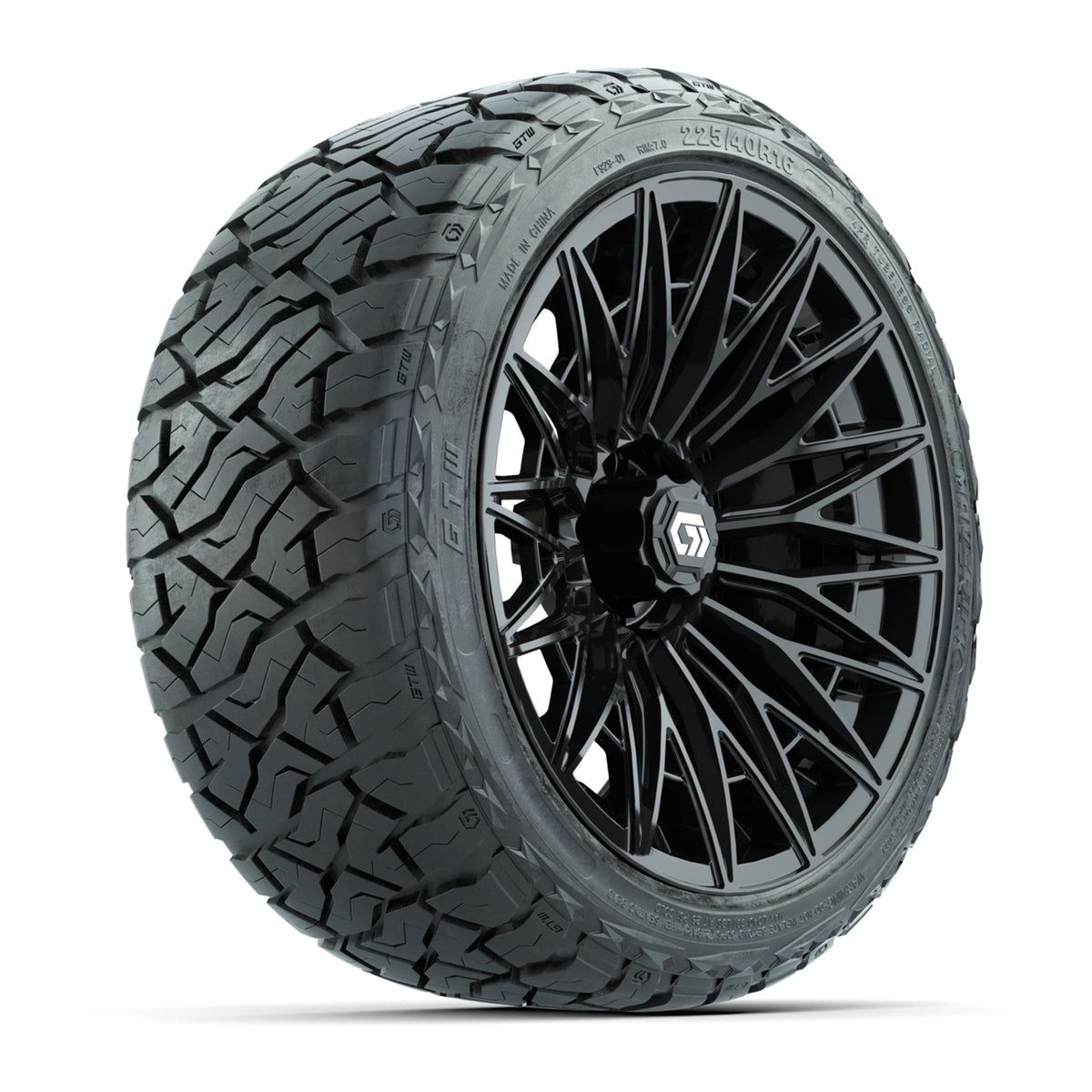 GTW Blur Gloss Black 16 in Wheels with 225/40-R16 Maverick Hybrid Tires – Full Set