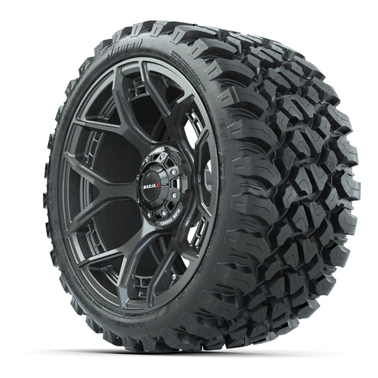 Set of (4) 15" MadJax® Flow Form Evolution Gunmetal Wheels with GTW® Nomad Off Road Tires