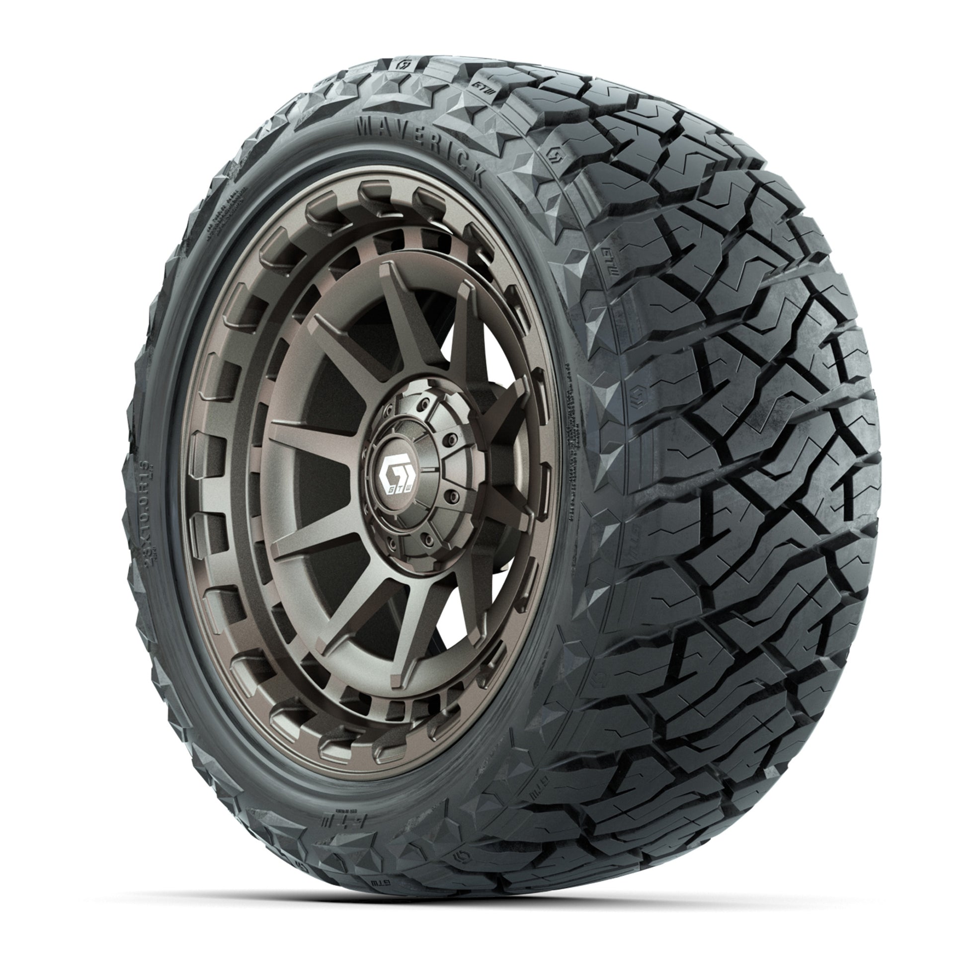 GTW Barricade Satin Bronze 15 in Wheels with 23x10.00-R15 Maverick All-Terrain Tires – Full Set