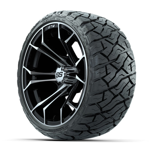 GTW Spyder Black/Machined 14 in Wheels with 205/35-R14 Maver - 3/4 view
