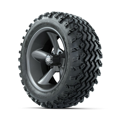 GTW Godfather Matte Grey 14 in Wheels with 23x10.00-14 Rogue - 3/4 view