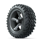 GTW Godfather Matte Grey 14 in Wheels with 23x10.00-14 Rogue - 3/4 view