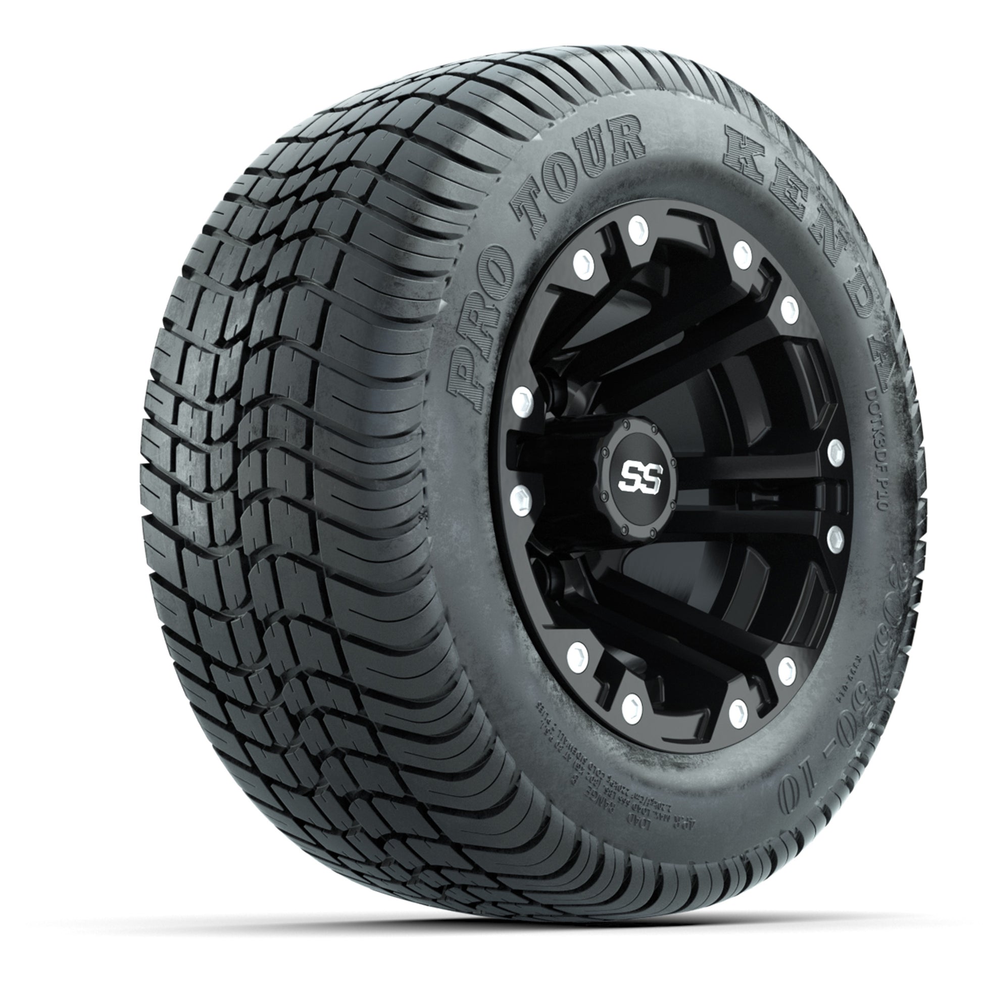 GTW Specter Matte Black 10 in Wheels with 205/50-10 Kenda Pro Tour Street Tires – Full Set