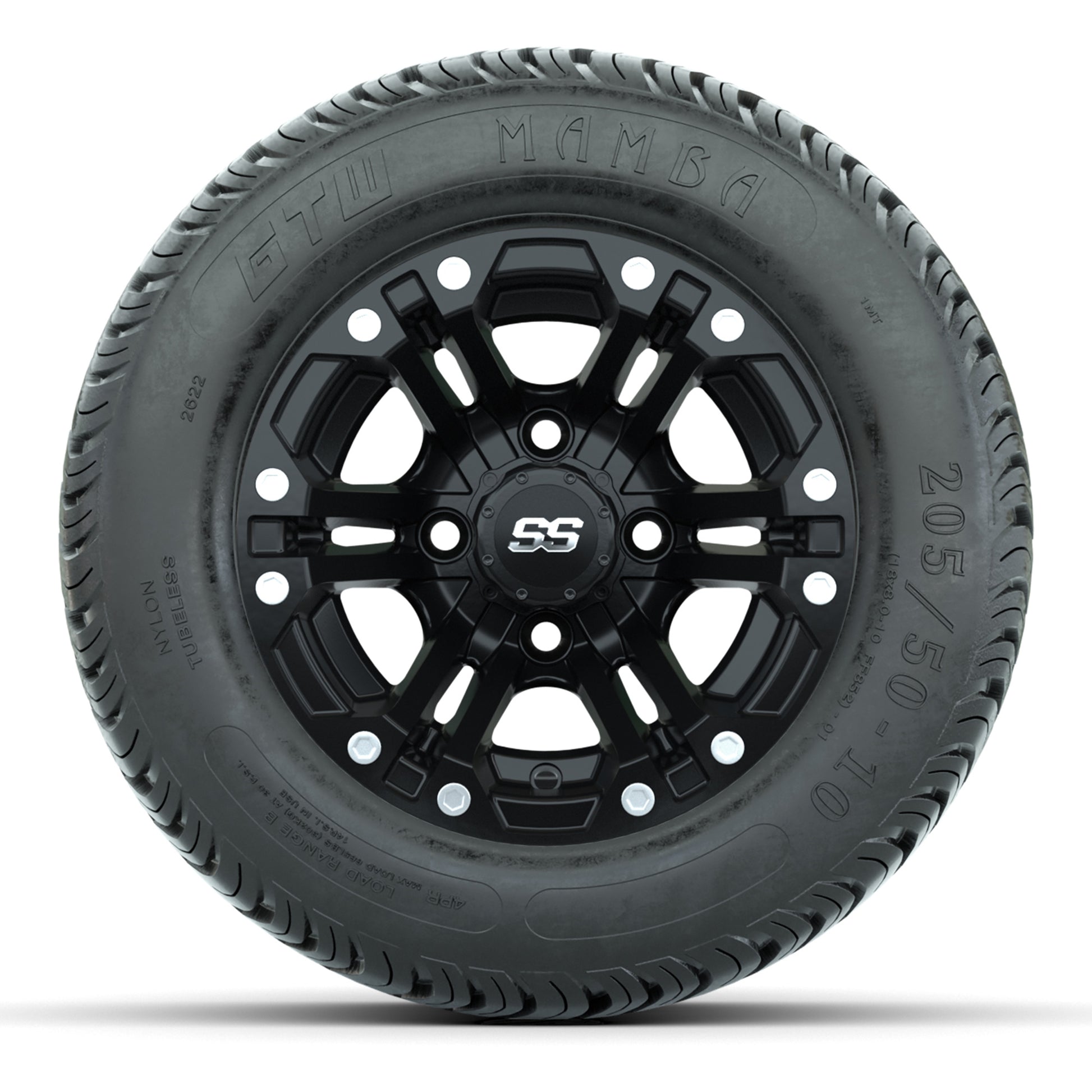 GTW Specter Matte Black 10 in Wheels with 205/50-10 Mamba Street Tires – Full Set