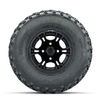 GTW Spyder Matte Black 10 in Wheels with 22x11.00-10 Rogue All Terrain Tires – Full Set
